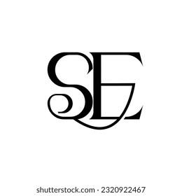 Initial letter SE logo design