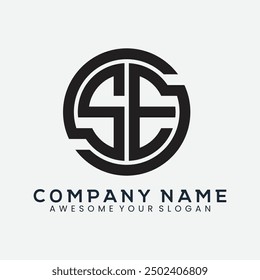 initial Letter SE logo design vector template