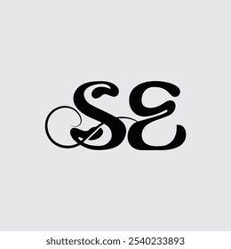 Initial letter SE logo design