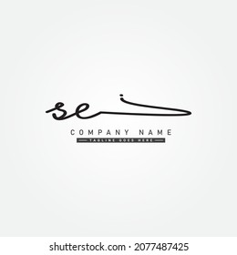 Initial Letter SE Logo - Handwritten Signature Style Logo