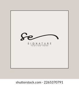 Initial Letter SE Logo - Handwritten Signature Logo