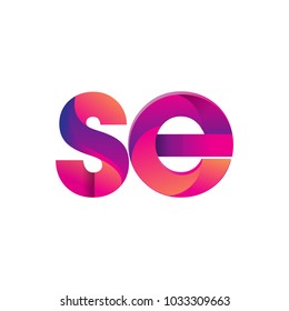 Initial Letter SE Logo Lowercase, magenta and orange, Modern and Simple Logo Design.