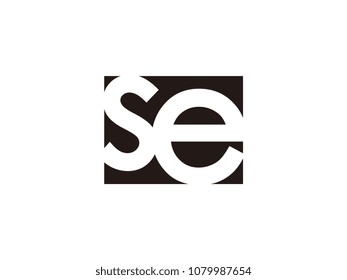 Initial letter se lowercase logo black and white