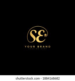 Initial Letter SE, Luxury Monogram Logotype. Typography for company and bussines logo.