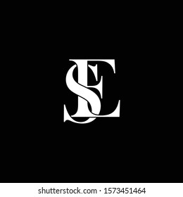 Initial letter se s e uppercase modern logo design template elements. White letter Isolated on black background. Suitable for business, consulting group company.