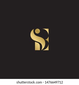 Initial letter se uppercase modern logo design template elements. Gold letter Isolated on black  background. Suitable for business, consulting group company.