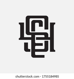 Initial letter SE4, ES4, 4SE, 4ES, S4E, E4S, SE or ES overlapping, interlock, monogram logo, black color on white background