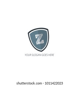 Initial Letter Security Logo Company. Shield Logo. Security Logo.