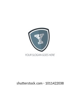 Initial Letter Security Logo Company. Shield Logo. Security Logo.