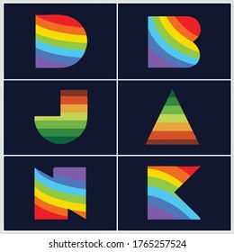 initial letter set logo, style Premium Vector design, professional logo design, Abstract colorful rainbow logo, color vector design set logo vector design