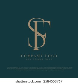 Initial letter SF, FS logo design vector