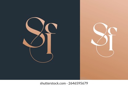 Letra inicial SF FS logotipo design vetor ilustração para casal, casamento e negócios