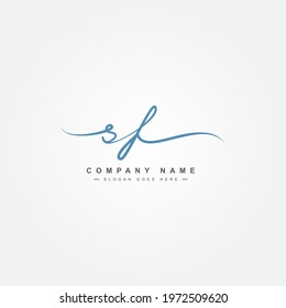 Initial Letter SF Logo - Handwritten Signature Style Logo