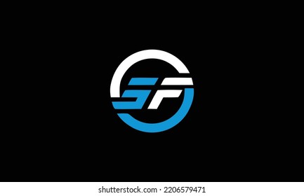  Initial letter SF logo vector design templates 