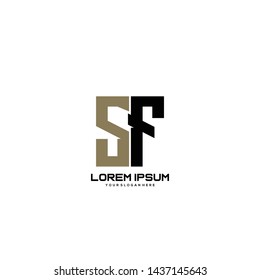 Initial letter SF minimalist art logo vector