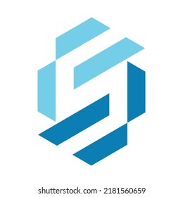 Letra inicial SF espacio negativo logotipo de forma hexágono monograma Empresa Empresa material Vector Modelo de diseño