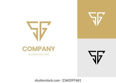 Initial letter SG abstract shield identity logo design element symbol