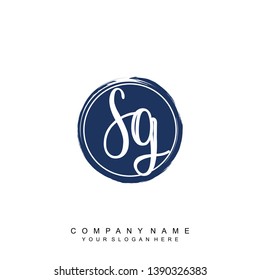 Initial letter SG beautiful handwriting logo vector template