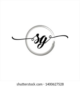 Initial letter SG beautiful handwriting logo vector template