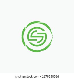 Initial letter sg or gs logo vector design template