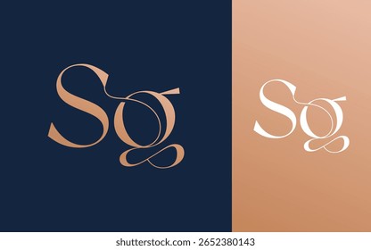 Ilustración vectorial inicial del diseño del logotipo del SG GS para la pareja, la boda y el negocio