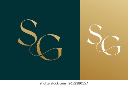 Ilustración vectorial inicial del diseño del logotipo del SG GS para la pareja, la boda y el negocio