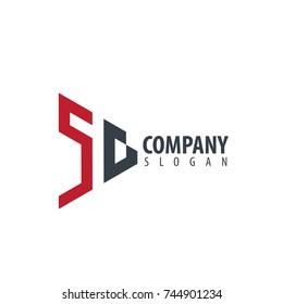 Initial Letter SG Linked Triangle Design Logo