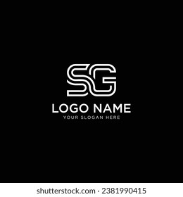 initial letter SG logo design template modern minimalistic stock vector