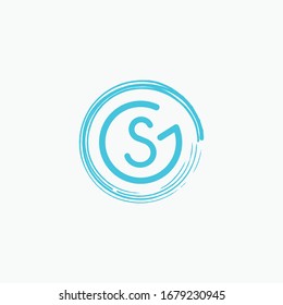 Design-Vorlage für die Vektorillustration des Anfangsbuchstaben sg-Logos oder gs