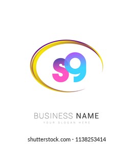 initial letter SG logotype company name, coloreful and swoosh design. vector logo for business and company identity.
