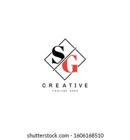Initial Letter SG Sliced Uppercase Modern Logo Design