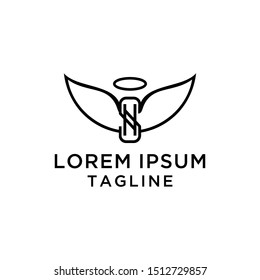 initial letter SH Angel logo template
