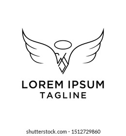 initial letter SH Angel logo template