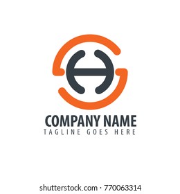 Initial Letter SH Design Logo