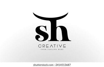 Initial letter SH logo design template