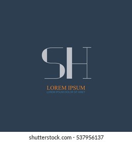 initial letter Sh logo design for company identity