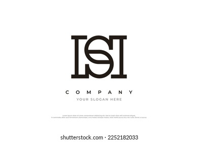 Initial Letter SH Logo or HS Monogram Logo Design Vector Template