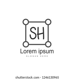 Initial letter SH Logo template design. minimal letter logo