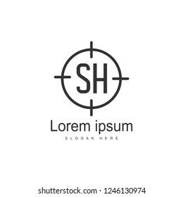 Initial letter SH Logo template design. minimal letter logo