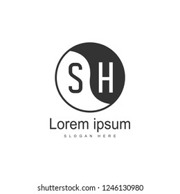 Initial letter SH Logo template design. minimal letter logo