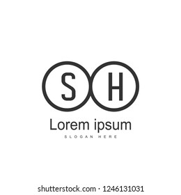 Initial letter SH Logo template design. minimal letter logo