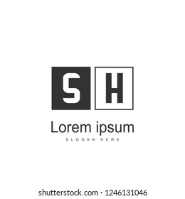 Initial letter SH Logo template design. minimal letter logo