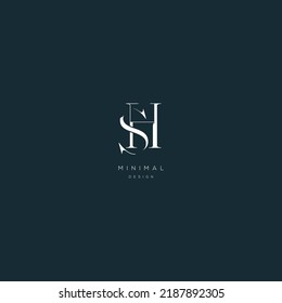 Letra inicial sh icono vector mínimo