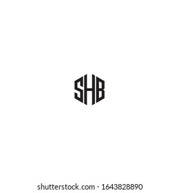 Anfangsbuchstabe SHB Hexagon Monogramm cooles modernes Logo