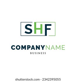 Plantilla de diseño de logotipo de icono SHF de carta inicial