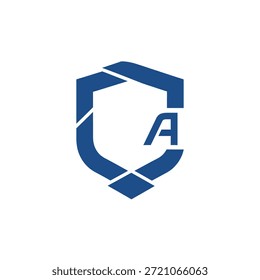 Letra inicial un escudo logo equipo deportivo marca agencia de seguridad Vector de identidad corporativa profesional