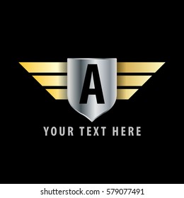 Initial Letter A Shield Icon Design Logo Template