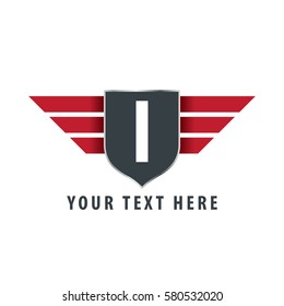 Initial Letter I Shield Icon Design Logo Template