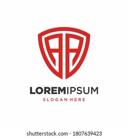 Initial Letter A Shield logo design vector