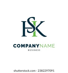 Initial Letter SHK Icon Logo Design Template